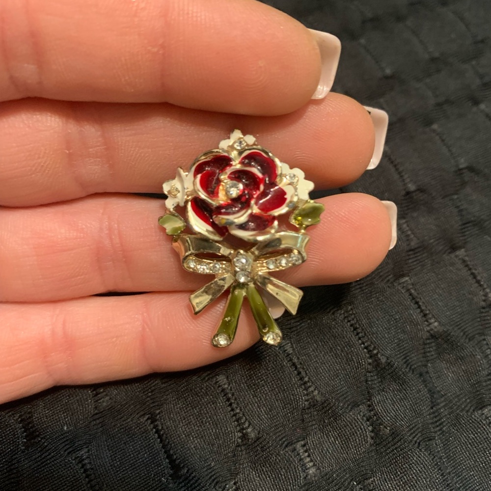 Vintage rose brooch